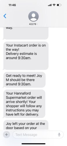 Joy exchange from Instacart